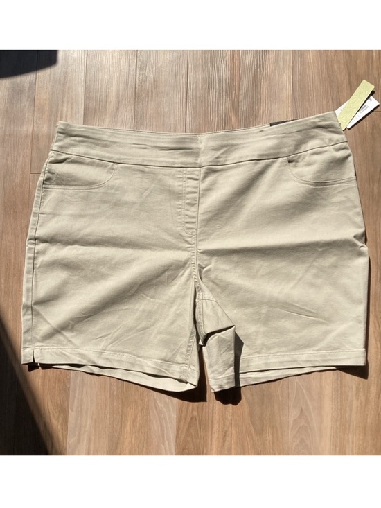 Napa Valley Pants - Napa Valley stonewall tan pull on short with stretch and pocket 20W